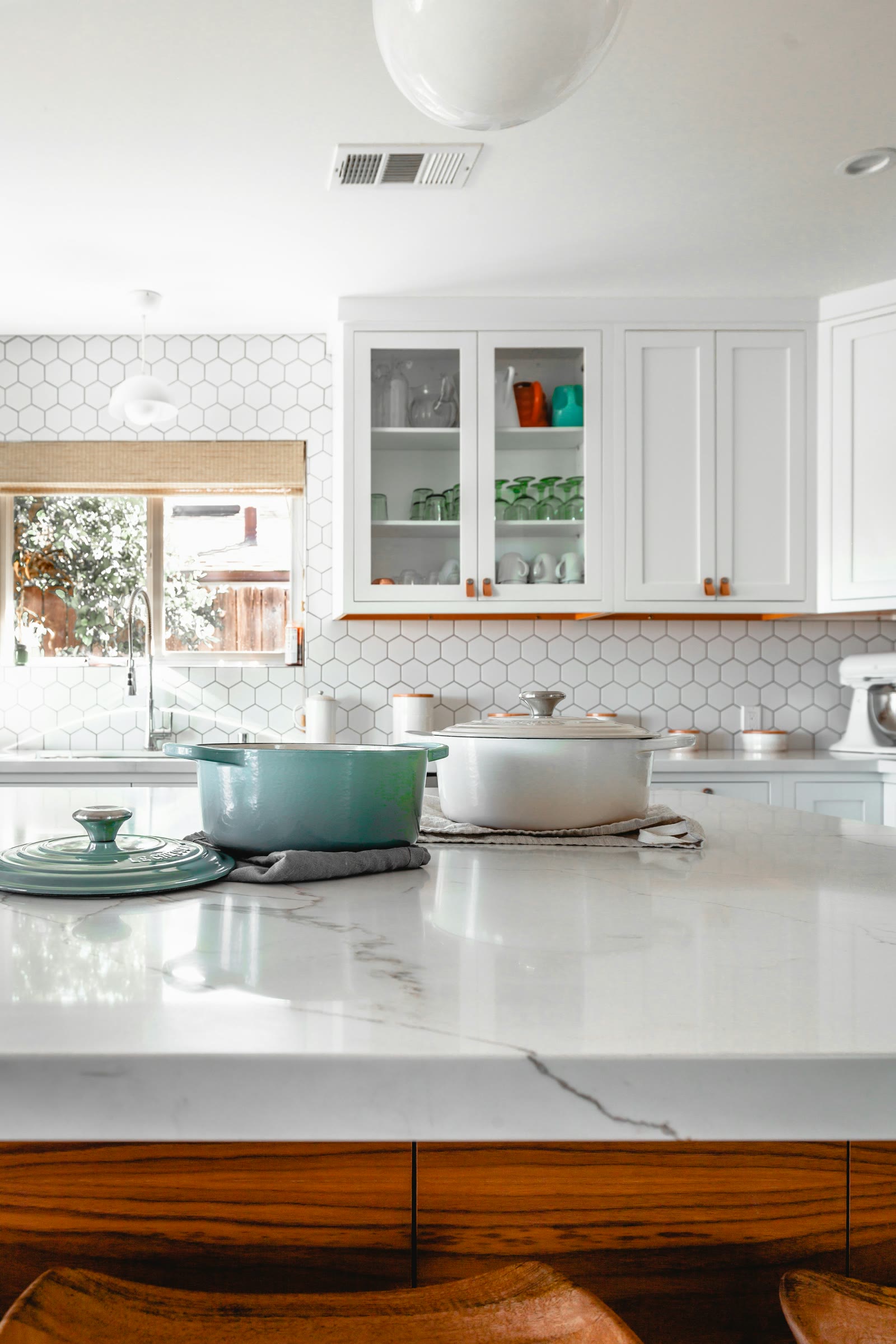 Bright kitchen in a house held at an even temperature