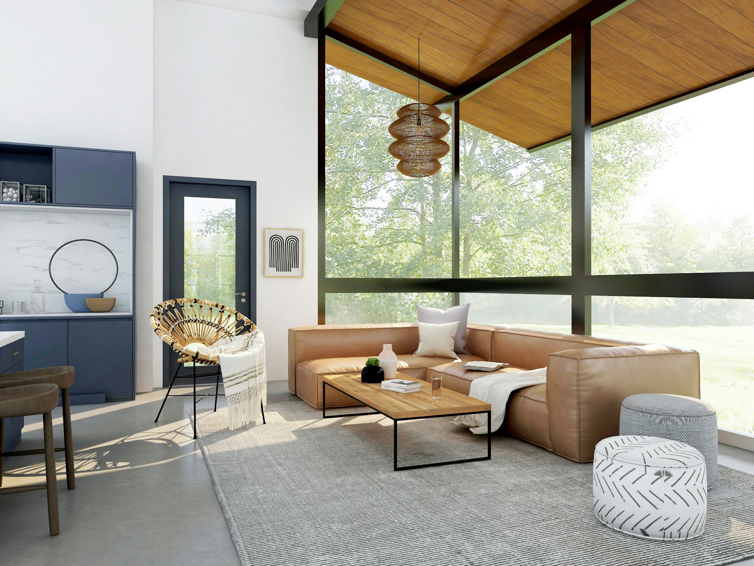 Calm living room after the house has been cooled