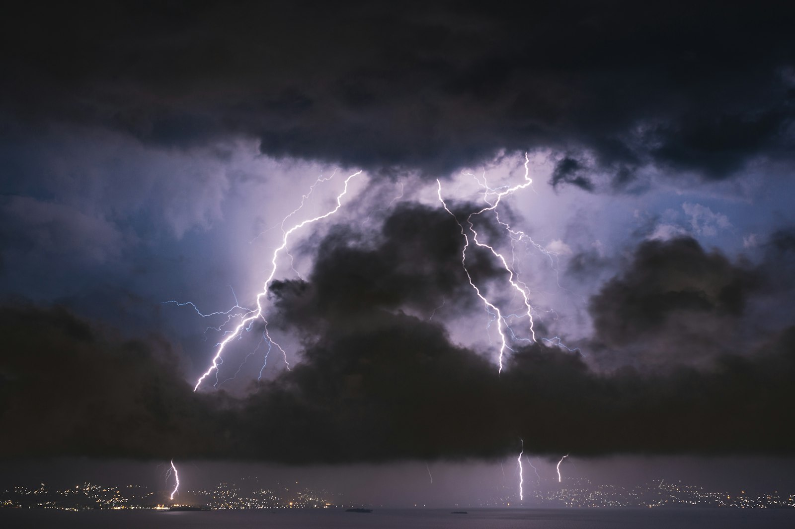 Dark storm clouds over a landscape